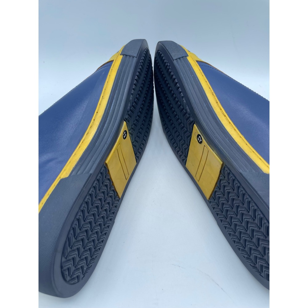 Nekta Genesis Mens Size 12 Navy Blue Yellow Leather Low Top Sneakers Shoes - Picture 5 of 8